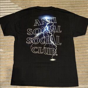 Anti Social Social Club Twister Black Tee with White 3M reflective Logo